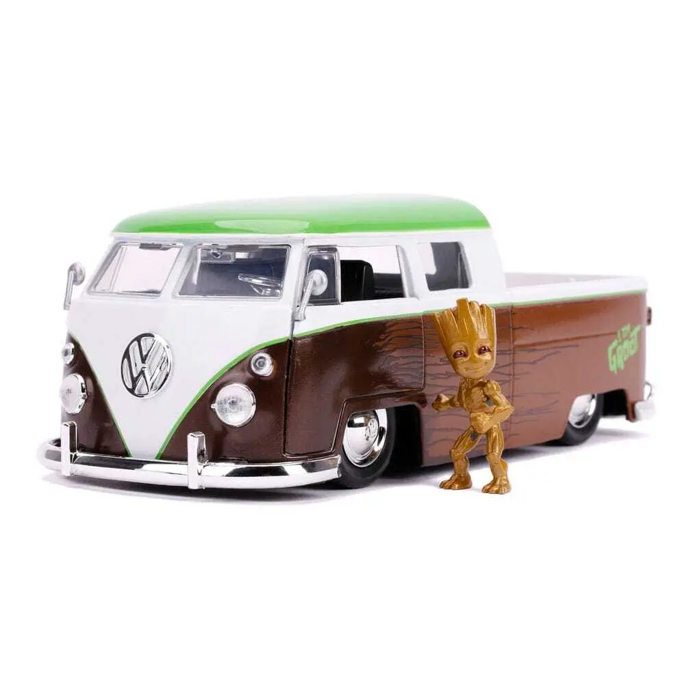 Figurine de collection Jada Toys Guardians of the Galaxy Véhicule 1963 Bus Pickup Groot